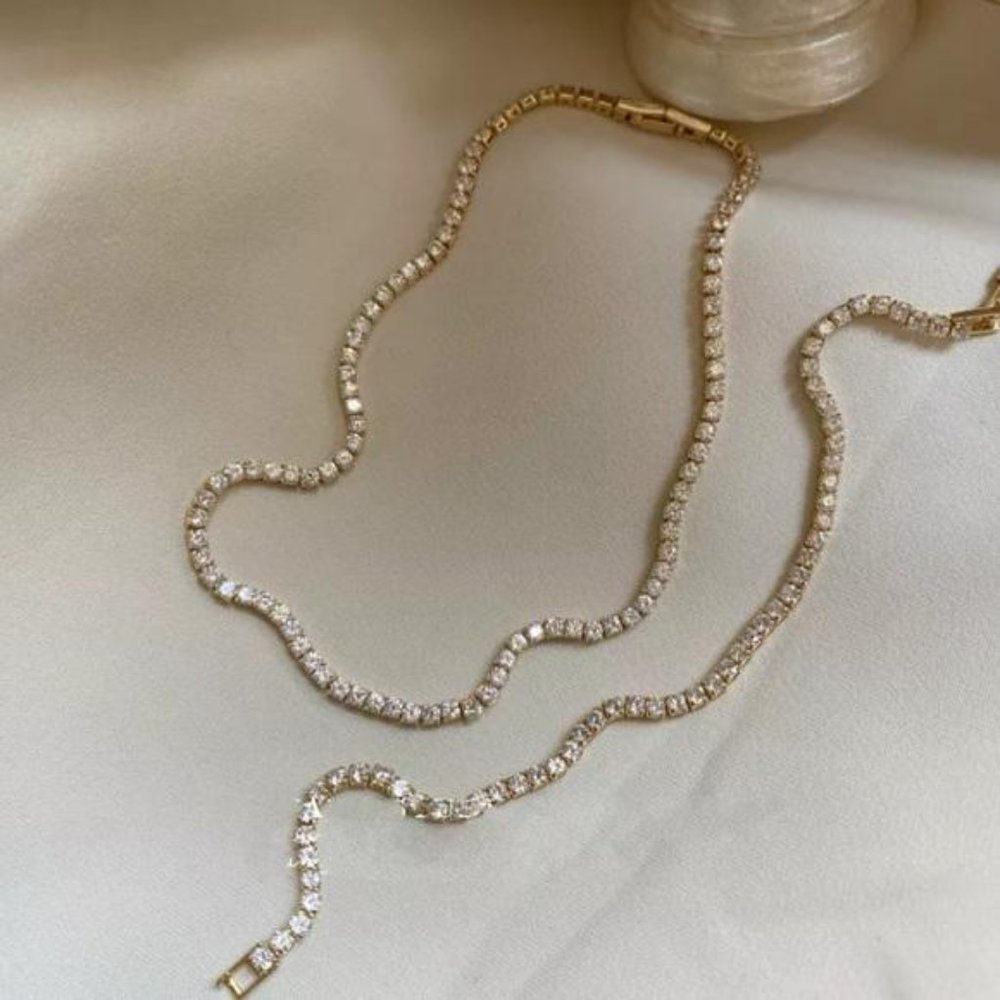 18K Gold plated choker necklace, nice Necklace, cute Necklace - Picture 5 of 7